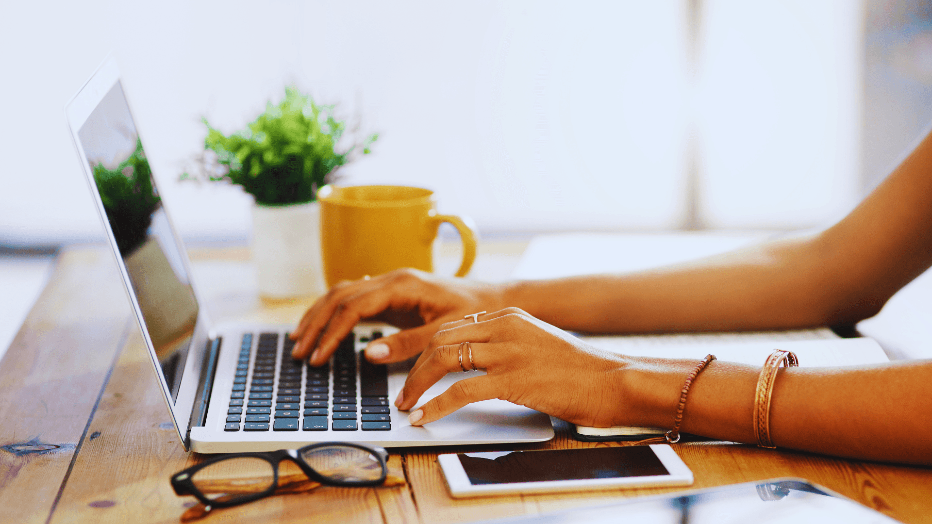 Person working from home on a laptop