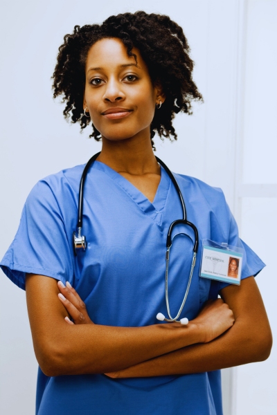 Healthcare workforce screening workflow illustration for care teams and licensed roles.